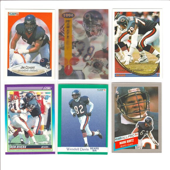 Chicago Bears 14 Card Lot Ron Rivera Curtis Conway Shaun Gayle  Worley Covert - Picture 1 of 6